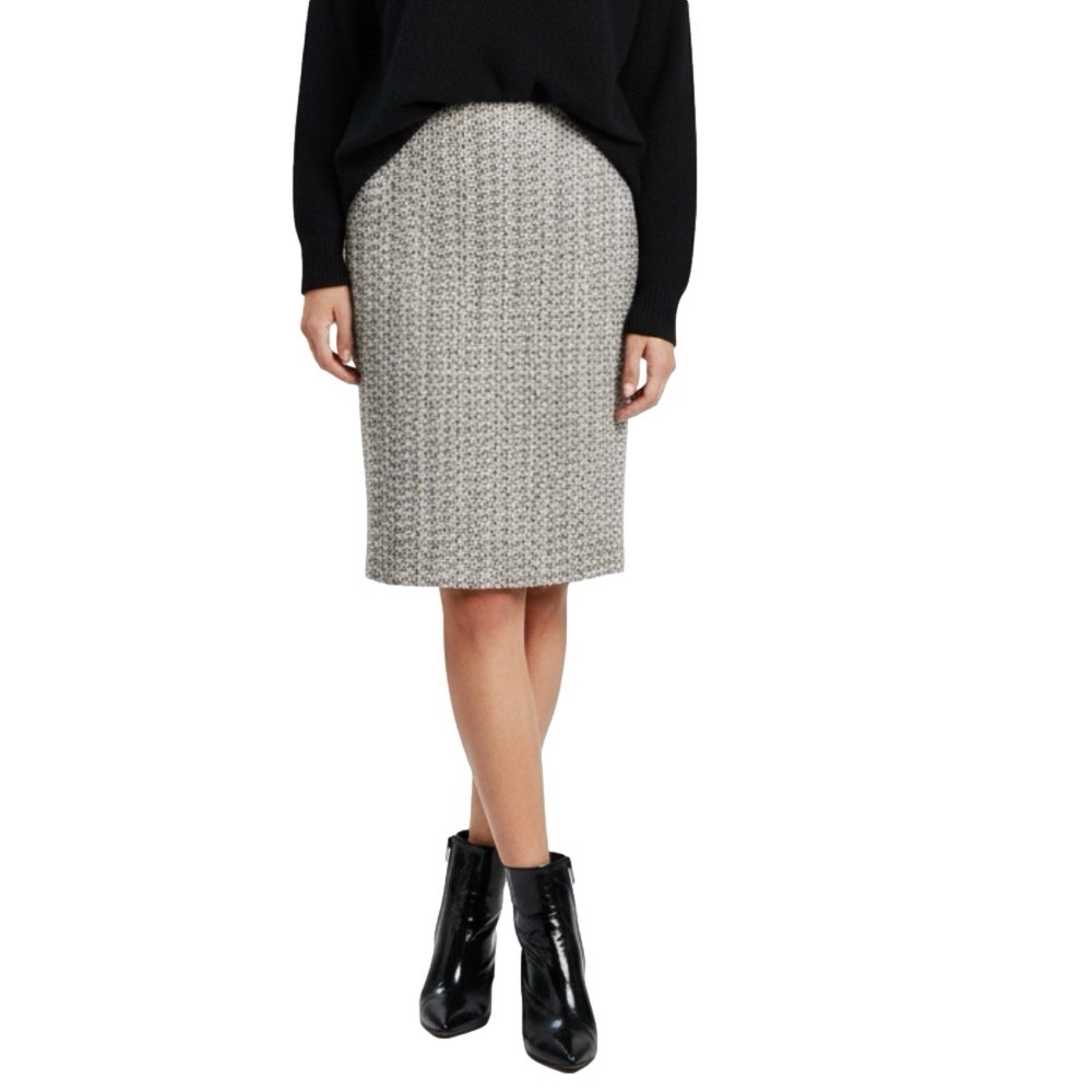 Karl Lagerfeld Paris pink black tweed old money preppy tailored pencil skirt 8